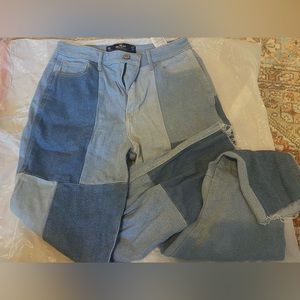 Hollister patchwork mom jeans